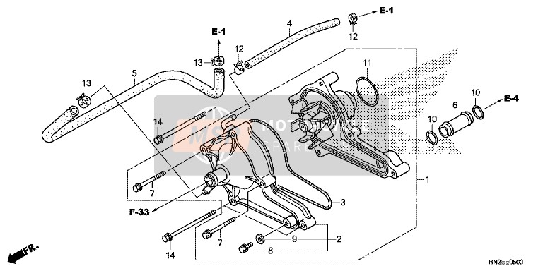 Honda TRX500FA 2014 Pompe à eau pour un 2014 Honda TRX500FA