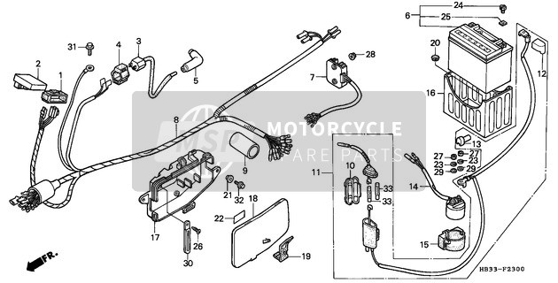 Honda TRX200SX 1986 Wire Harness for a 1986 Honda TRX200SX