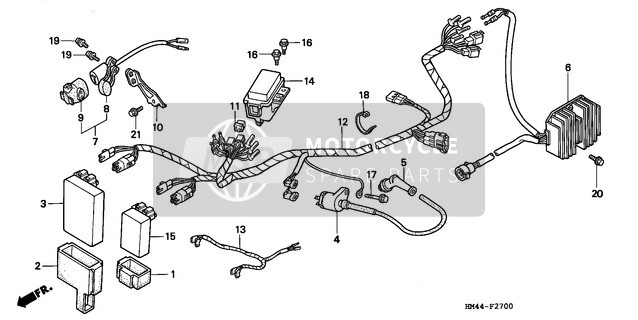 Honda TRX300FW 1997 Wire Harness for a 1997 Honda TRX300FW