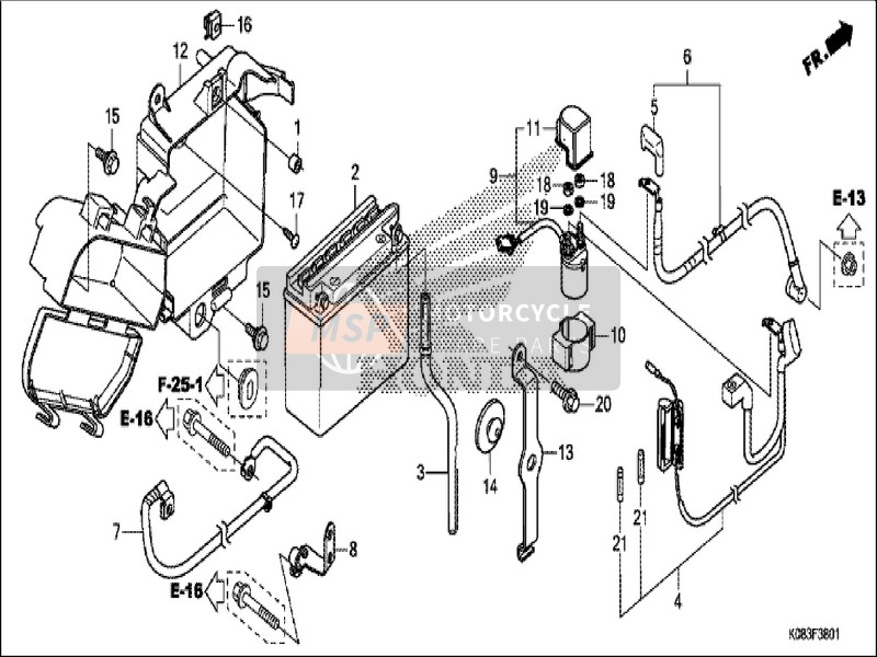 Honda CG110SH 2019 Battery (2) for a 2019 Honda CG110SH