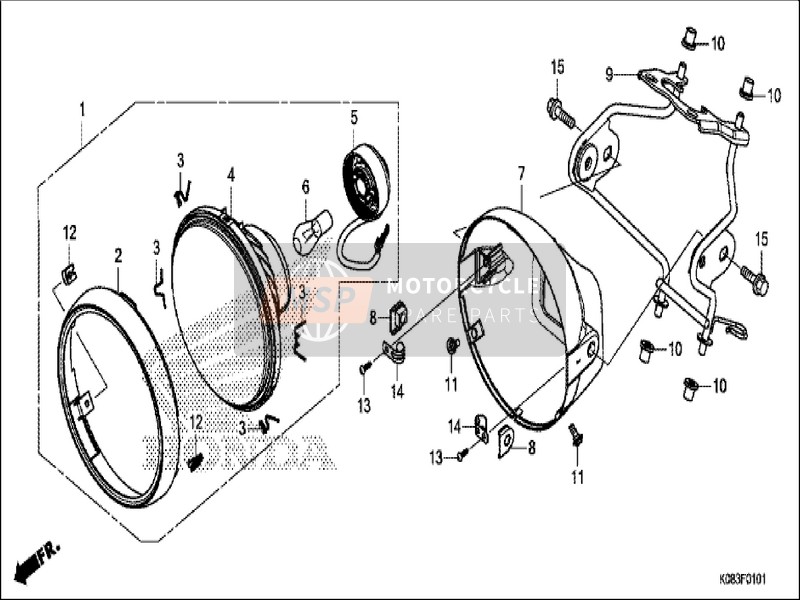 Honda CG110SH 2019 Scheinwerfer (CG110SHJ/K) für ein 2019 Honda CG110SH