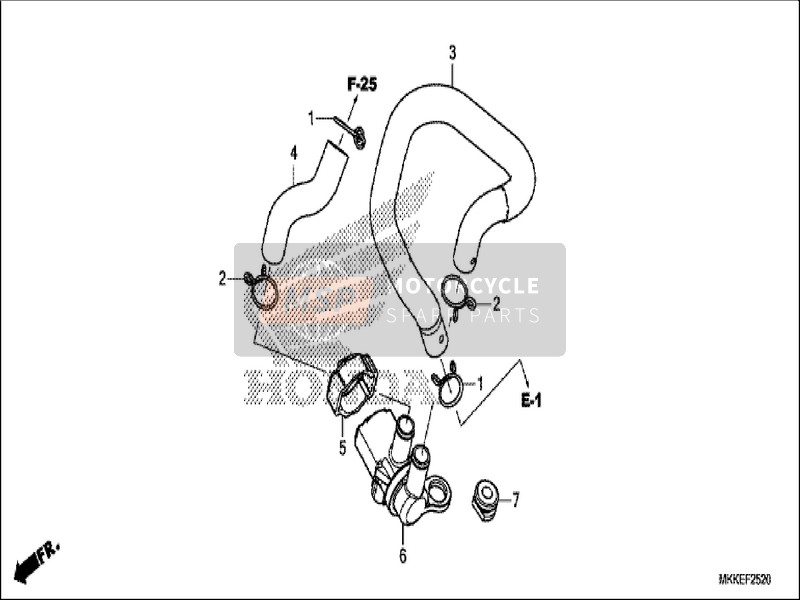 Honda CRF1000D 2019 Magneetventiel voor luchtinjectie voor een 2019 Honda CRF1000D