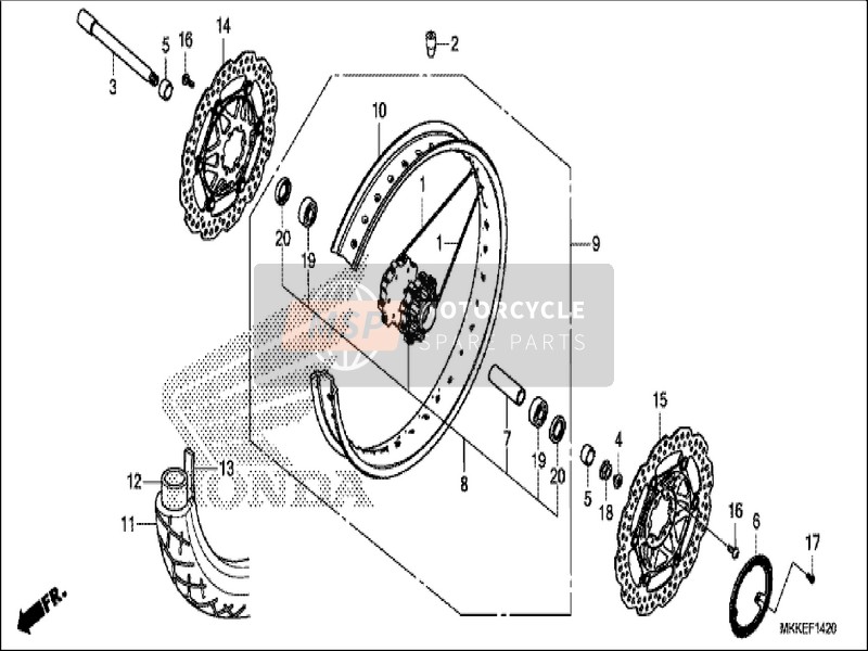 Honda CRF1000D 2019 Rueda delantera para un 2019 Honda CRF1000D