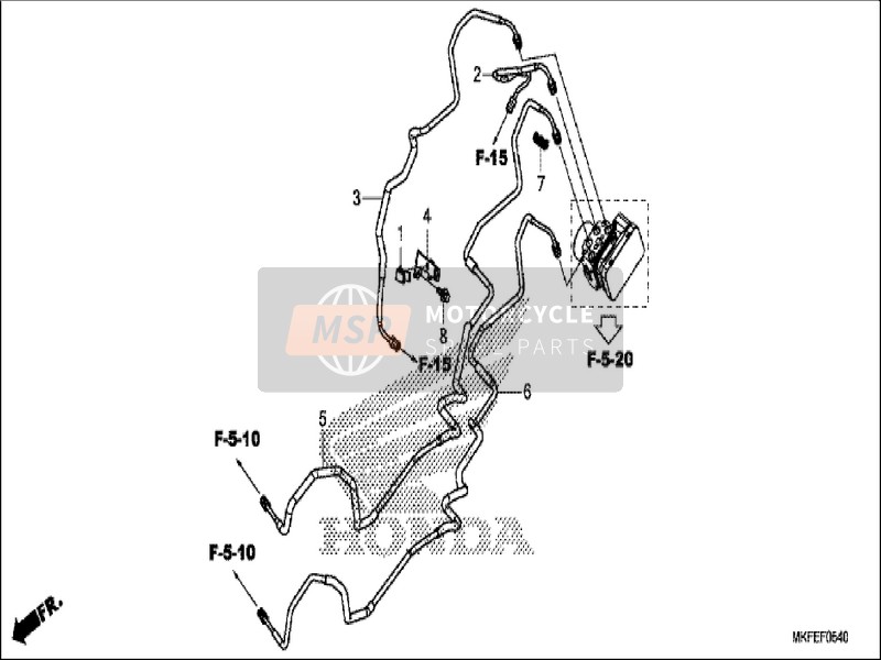 Honda CBR1000S1 2019 Tubo de freno para un 2019 Honda CBR1000S1
