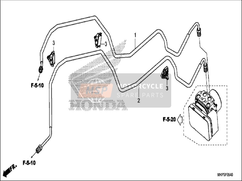 Honda CBR500RA 2019 Tuyau de frein pour un 2019 Honda CBR500RA