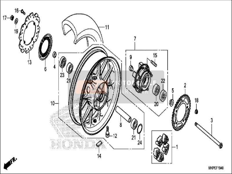 Honda CB500F 2019 Hinterrad für ein 2019 Honda CB500F