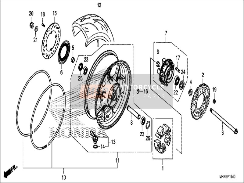 42711MKND52, Tire, Rr(Dun), Honda, 0