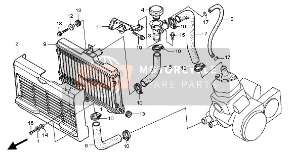 Honda NSR125R 2001 RADIATOR for a 2001 Honda NSR125R