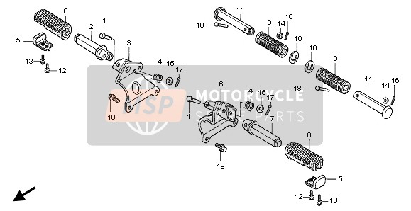 50612MR1000, Fussraste Kompl., R., Honda, 0