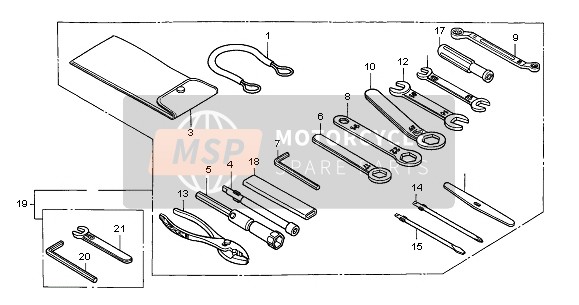 89216MY1000, Wrench, Box (P18), Honda, 0