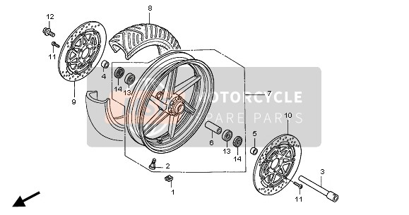 44301MBG000, Axle, Fr. Wheel, Honda, 0