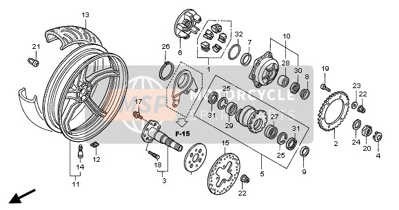 42605MBG000, Flange Comp., Final Driven, Honda, 0