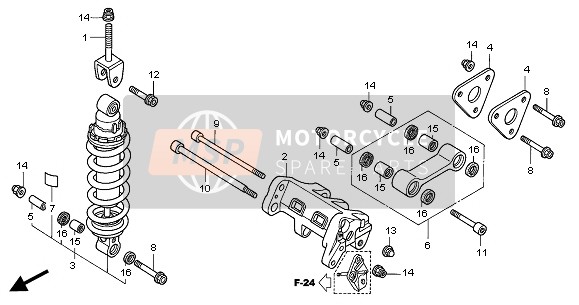 52475MBG000, Stang, Sub Mont., Kussen, Honda, 1