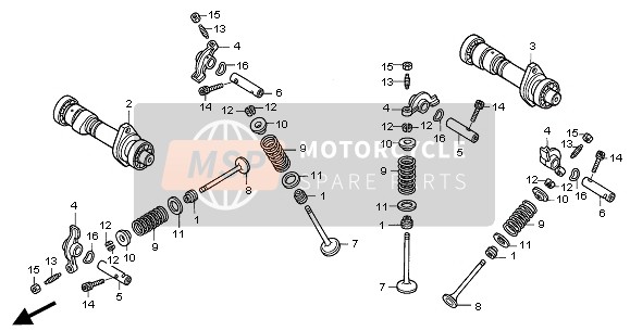 14451KGB610, Shaft A, Rocker Arm, Honda, 0