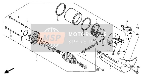 Honda VT125C2 2001 STARTER MOTOR for a 2001 Honda VT125C2