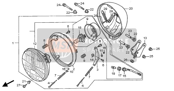 33100MN2752, Headlight Assy. (12V 60/55W) (Stanley), Honda, 0