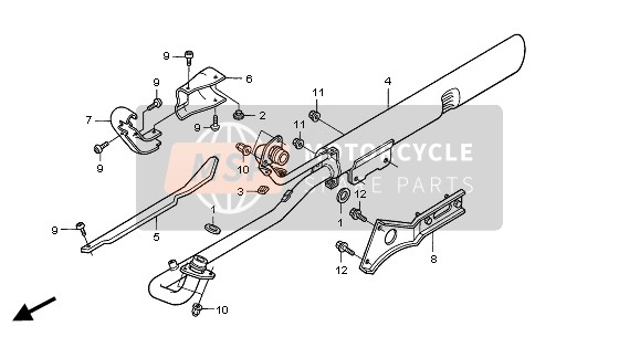 Honda VT125C2 2001 Silenziatore di scarico per un 2001 Honda VT125C2