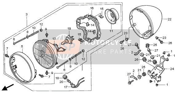 33120MBAE40, Headlight Unit, Honda, 0