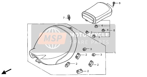 90119MBA660, Bullone Speciale 8mm, Honda, 1