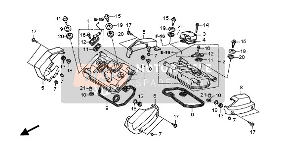 90501KGB610, Collar, R. Fr. Cover, Honda, 1