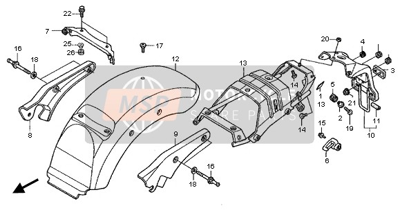 80110MCL000ZH, Fender Set, Rr. (Wl) *TYPE4 * (TYPE4 ), Honda, 0