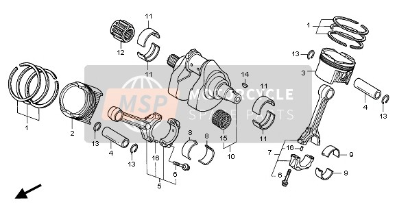 13021MCF305, Ring Set, Piston (0.25), Honda, 0