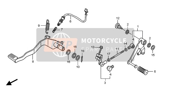 24781KR3770, Rubber, Schakelpedaal, Honda, 5