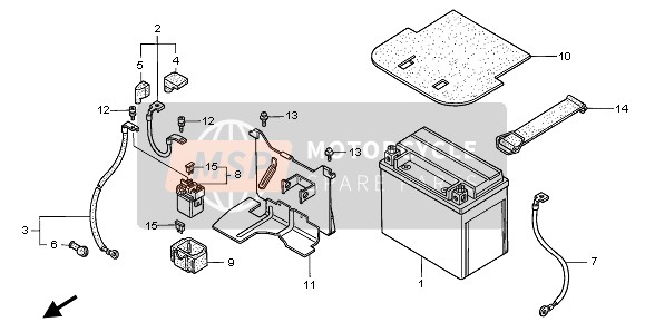 9501214001, Bande C De Batterie, Honda, 2