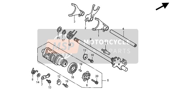 Honda CB500 2002 GEARSHIFT DRUM for a 2002 Honda CB500