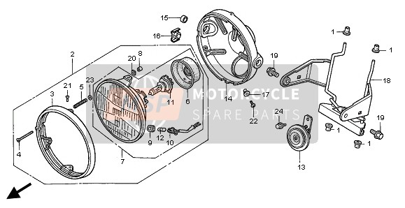 33120MAK600, Koplampeenheid (12V 60/55, Honda, 1