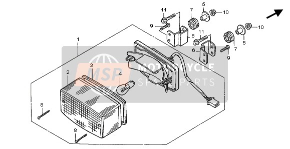 Honda CB500 2002 TAILLIGHT for a 2002 Honda CB500