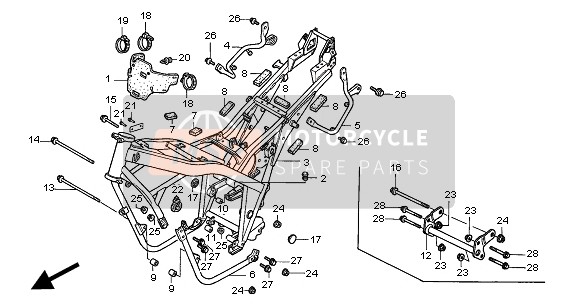 Honda CB500S 2002 Frame voor een 2002 Honda CB500S