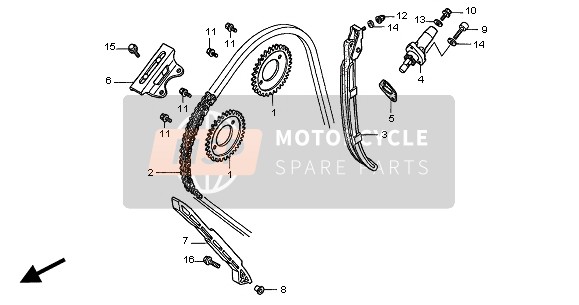 14401MEE003, Chain, Cam(116l)(Borg Warner), Honda, 2