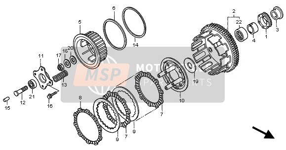 22366MAL600, Hevelstang, Koppeling (B), Honda, 0