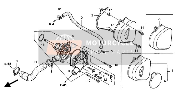 Honda CB600F2 2002 WATER PUMP for a 2002 Honda CB600F2