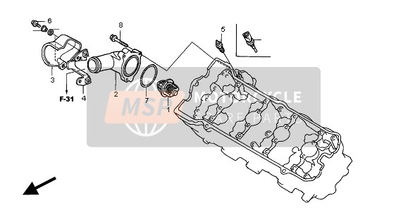 19316MBZG00, Cover B, Thermostat, Honda, 2