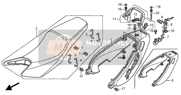 77200MBZG01, Zadel Assy,Double, Honda, 0