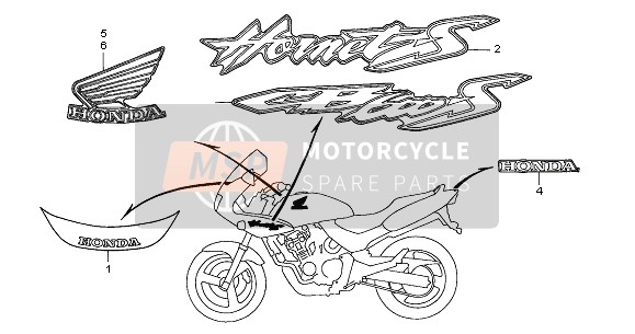 Honda CB600F2 2002 Sticker voor een 2002 Honda CB600F2
