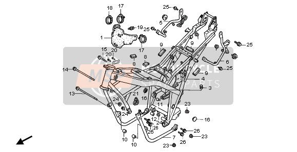 Honda CB500 1995 RAHMENKÖRPER für ein 1995 Honda CB500