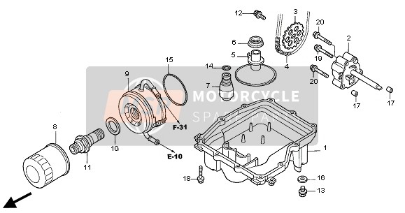 15700MBWJ20, Cooler Comp., Oil, Honda, 1