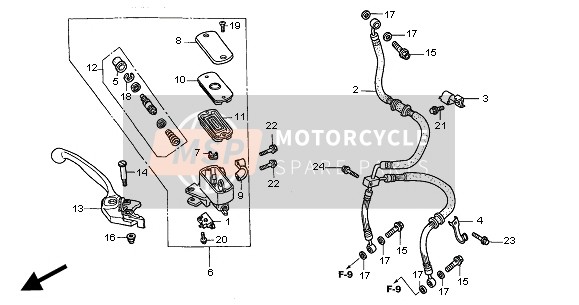 45510MBW016, Cylinder Sub Assy., Fr. Master, Honda, 0