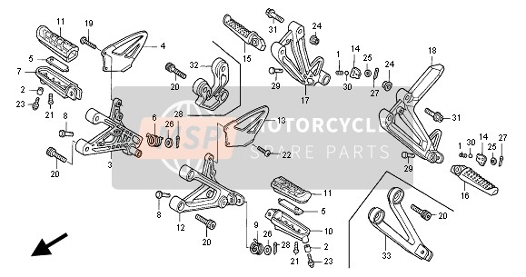 50661MBW000, Rubber, Main Step, Honda, 1