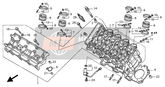 Honda CBR600FR 2002 CYLINDER HEAD for a 2002 Honda CBR600FR