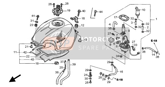 17515MBW300, Mat, Fuel Tank L. Side, Honda, 1