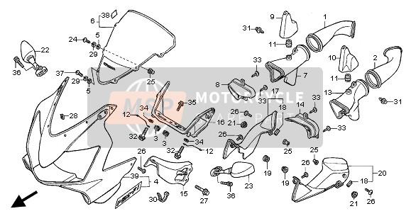 64100MBWN20ZA, Cowl Set, Upper (Wl) *TYPE1 * (TYPE1 ), Honda, 0