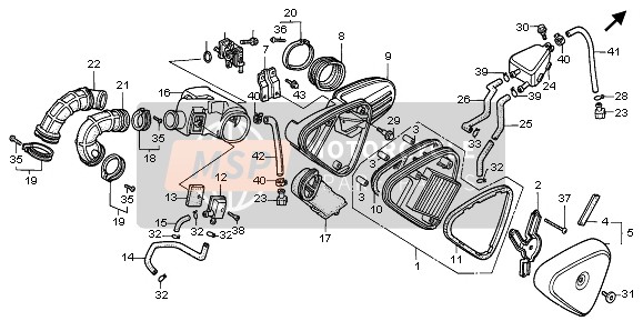 17259MR1300, Tube, L. Air Cleaner Connecting, Honda, 2