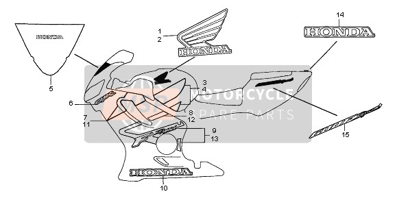 83616MBWD40ZA, Mark, R. Rr. Cowl *TYPE1 * (TYPE1 ), Honda, 0