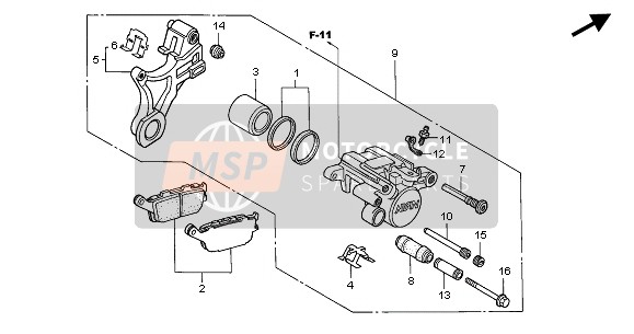 Honda CBR900RR 2002 Pinza de freno trasero para un 2002 Honda CBR900RR