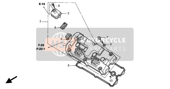 Honda CBR1100XX 2002 Cubierta de tapa de cilindro para un 2002 Honda CBR1100XX