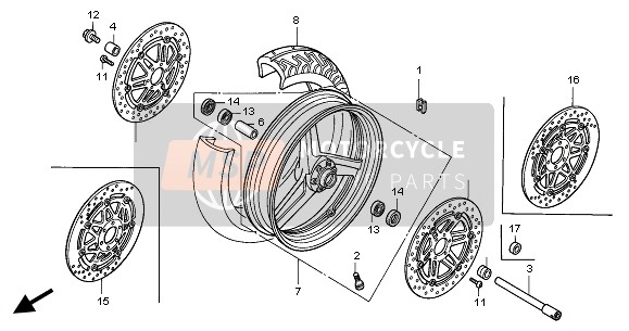 45220MATE02, Disk Comp., L. Fr. Brake, Honda, 0